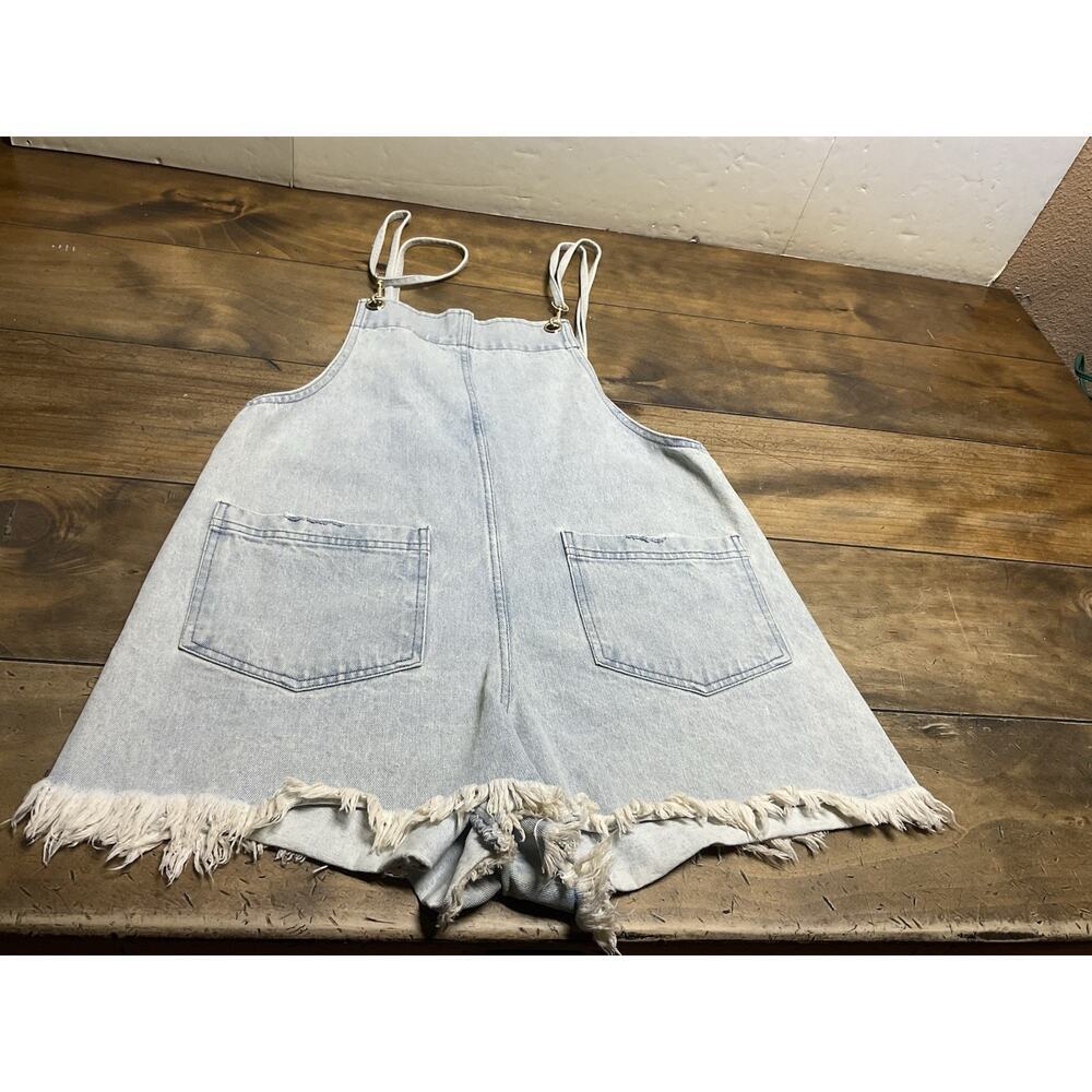 Show Me Your Mumu Brand Trude Romper Overall Style Jean Shorts Small